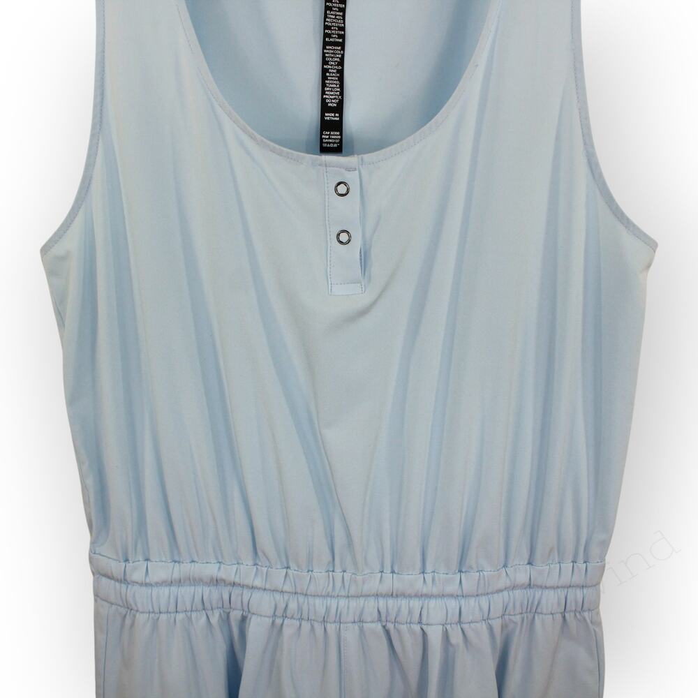Medium Vuori Villa Utility Romper Light Mist Blue Sleeveless Tank Pockets - Picture 7 of 14